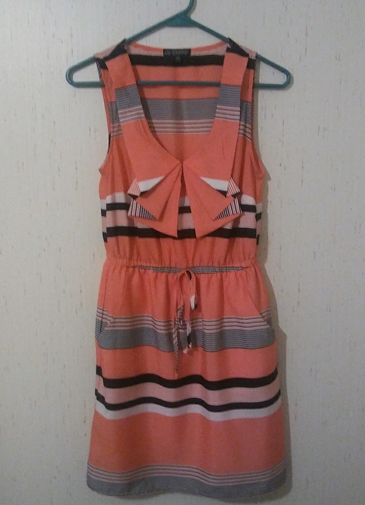 Peach and black Mini dress